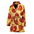 thumbnail image 1 of Pepperoni Pizza Women Bathrobe One Size Univeral Fits, Food Lover Fashion Lightweight Plush Fleece Long Robe For Women, 1 of 3
