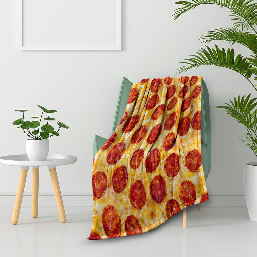 Pepperoni Pizzas Blanket For Adult And Kids Food Blanket Throw Pizza
