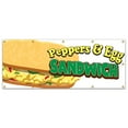 thumbnail image 1 of Peppers And Egg Sandwich 120" Banner Concession Stand Food Truck Single Sided, 1 of 5