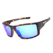 Peppers Downforce Rubberized Matte Tortoise With Blue Mirror Sunglasses
