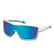 Peppers Enzo Shiny White With Brown Lens Blue Mirror Polarized Lens Sunglasses