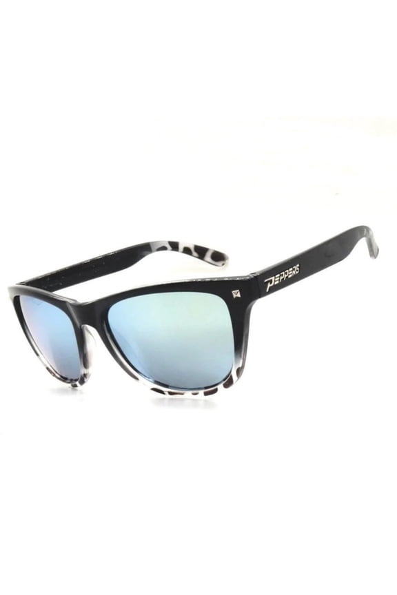 Mens Endless Summer Polarized Wrap Sunglasses in Shiny Black