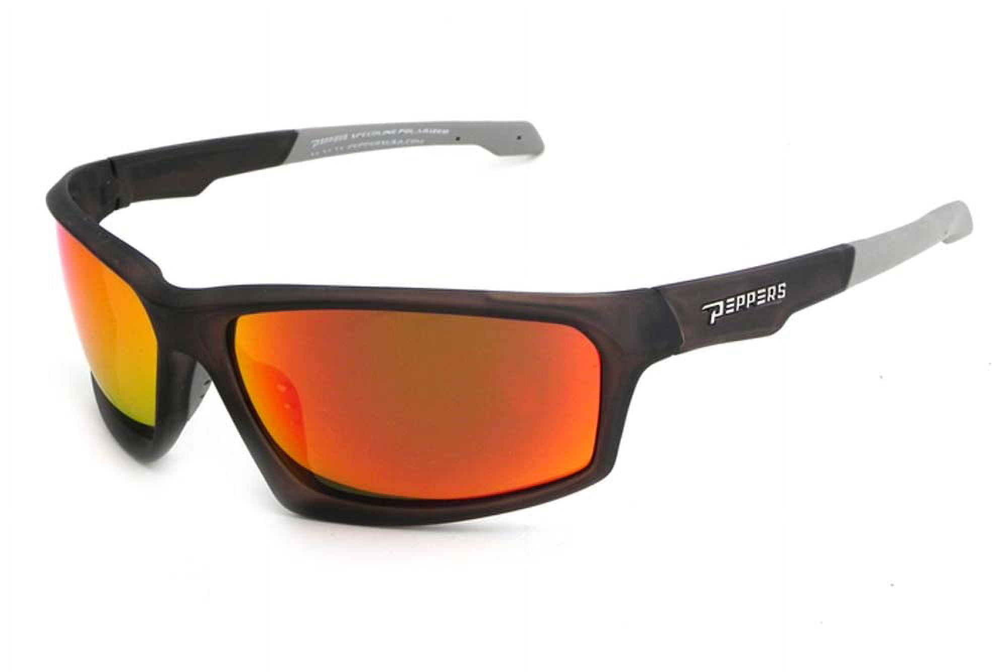 Peppers Polarized Sunglasses Trigger Matte Black with Red Mirror Lens