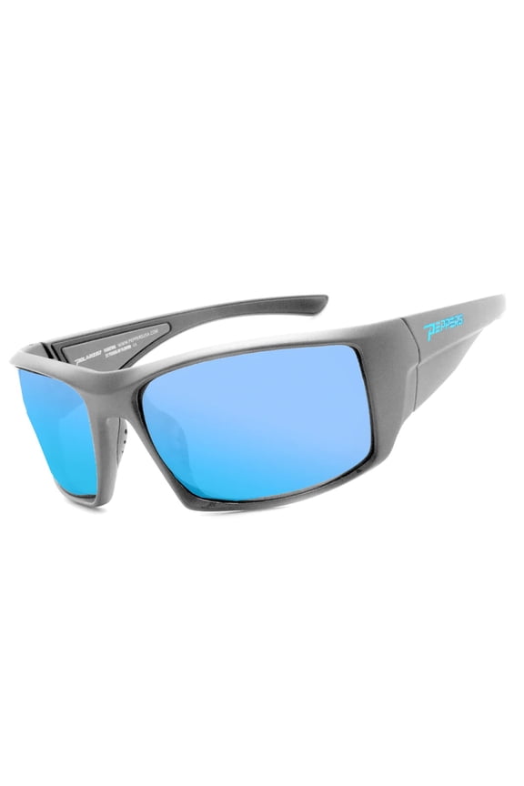 Quiet Storm Matte Grey With Blue Mirror Polarized Lens Sunglasses