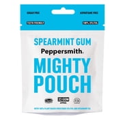 Peppersmith 100% Xylitol Mighty pouch Spearmint Gum 50g, British Import Pack of 6
