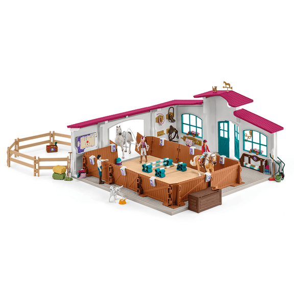 Schleich Horse Club - 179PC Peppertree Riding Arena Playset with Horses, Riders, Dressage Cards and Accessories - Horse Figures and Toys for Kids 5+ - 42639