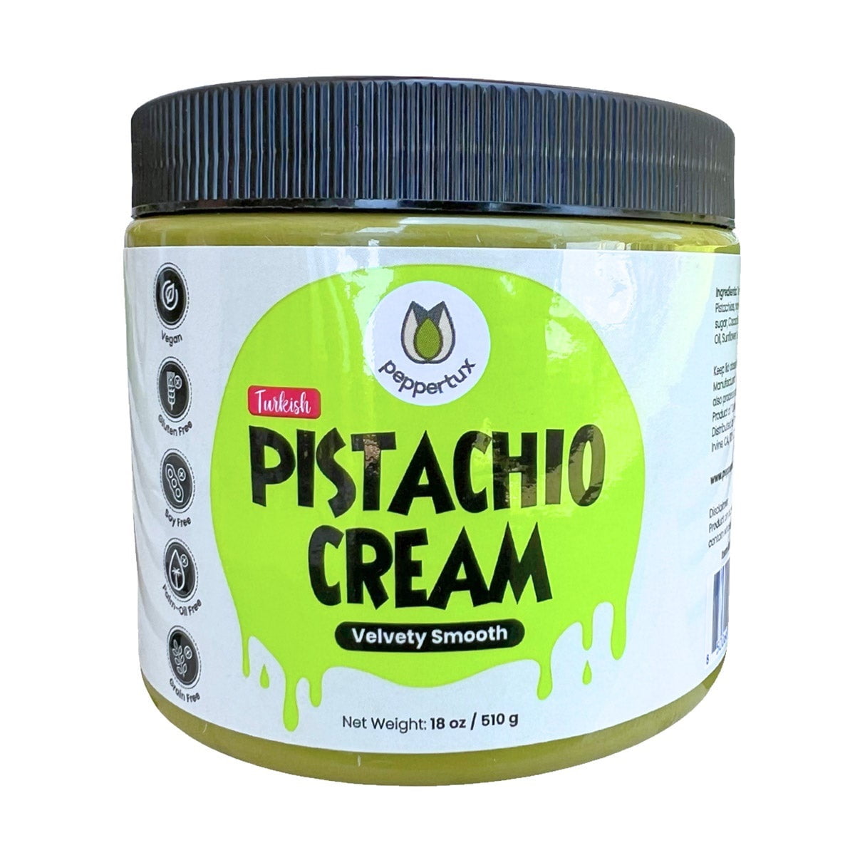 Peppertux Turkish Pistachio Cream, 18 Ounce