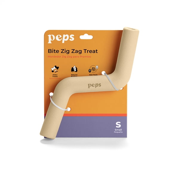 Peps Pet Toy Natural Rubber Treat Bite Toy (Tan, Small)