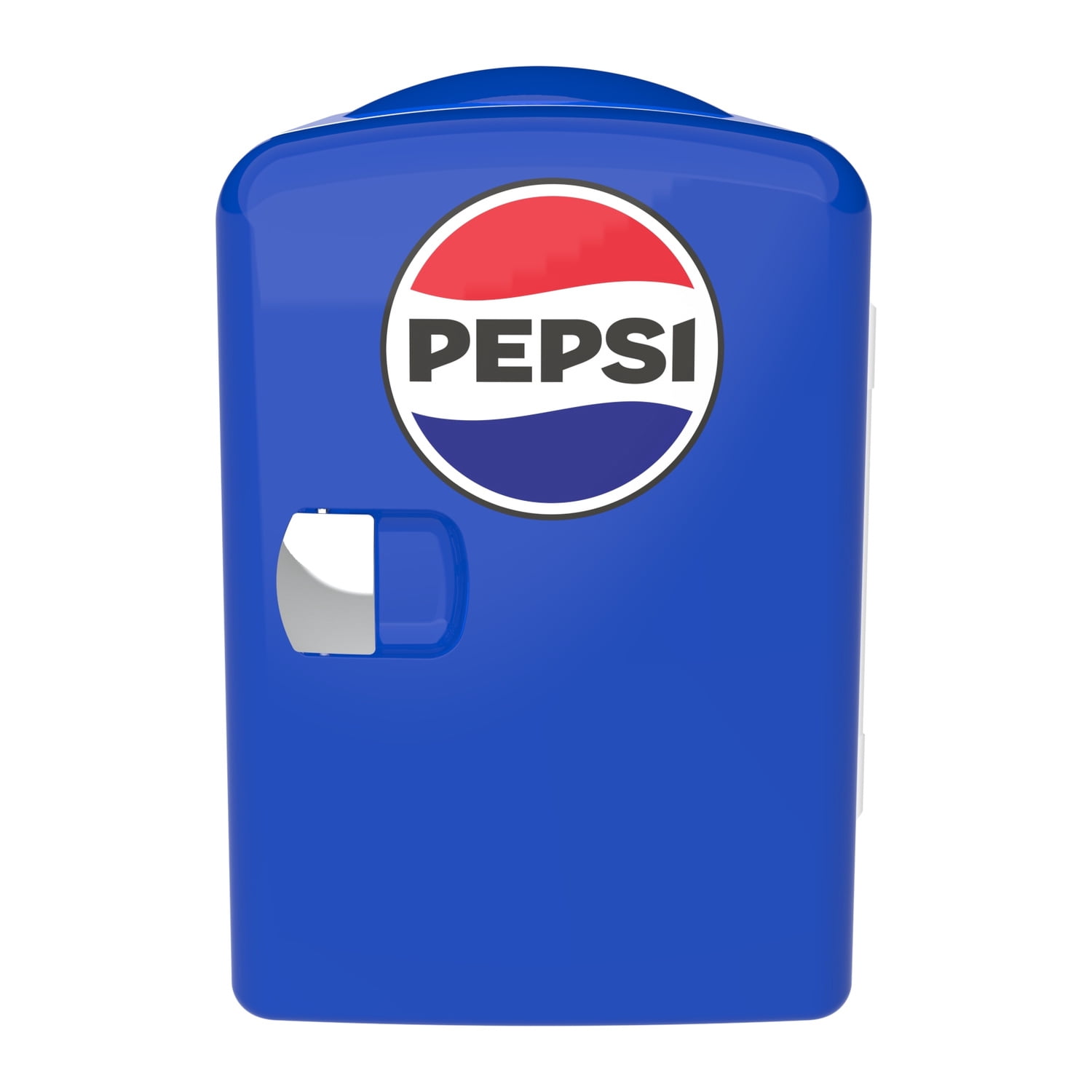 Pepsi 6 Can Portable Mini Fridge, 4L Personal Cooler with Carrying Handle, AC & 12V Car Adapter, Compact Beverage Cooler for Drinks, Skincare, and Snacks