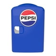 thumbnail image 1 of Pepsi 6 Can Portable Mini Fridge, 4L Personal Cooler with Carrying Handle, AC & 12V Car Adapter, Compact Beverage Cooler for Drinks, Skincare, and Snacks, 1 of 10