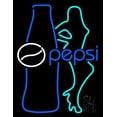 thumbnail image 1 of Pepsi Bar With Bottle and Girl LED Neon Sign 24 x 31 - inches, Black Square Cut Acrylic Backing, with Dimmer - Bright and Premium built indoor LED Neon Sign for Defence Force., 1 of 6