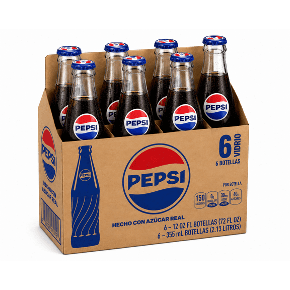 Pepsi Cola, 12 fl oz Glass Bottles, 6 Count