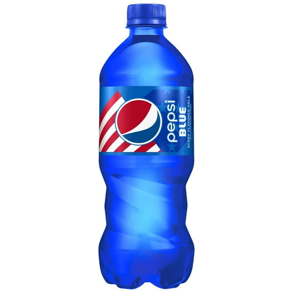 Pepsi Cola Blue Berry Flavored Soda Pop, 20 oz Bottle