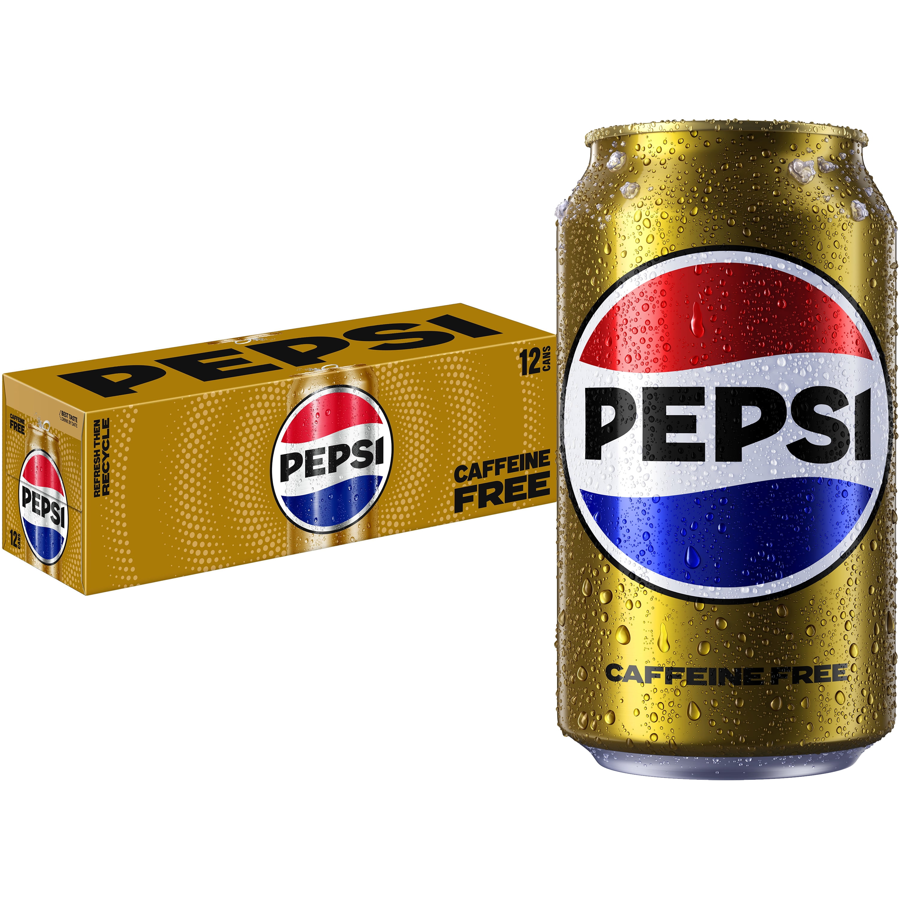 Pepsi Cola Caffeine Free Soda Pop, 12 fl oz, 12 Pack Cans