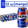 thumbnail image 1 of Pepsi Cola Mango Soda Pop, 12 fl oz, 12 Pack Cans, 1 of 7