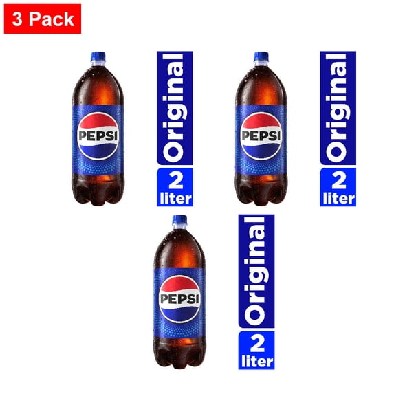 Pepsi Cola Soda Bottle 2 liter - 3 Pack