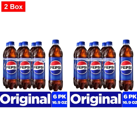 Pepsi Cola Soda Bottles 6 CT / 16.9 fl oz - 2 Box