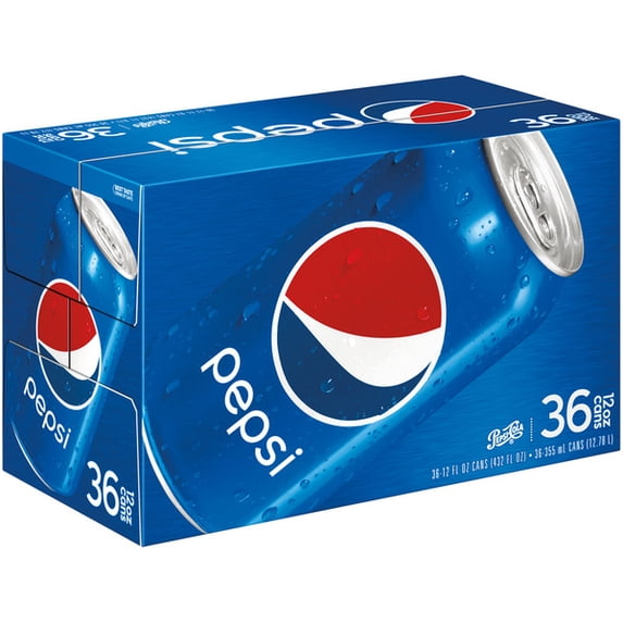 Pepsi Cola Soda Cube Pack, Classic Cola Soft Drink, 12 fl oz Cans, 36 Pack