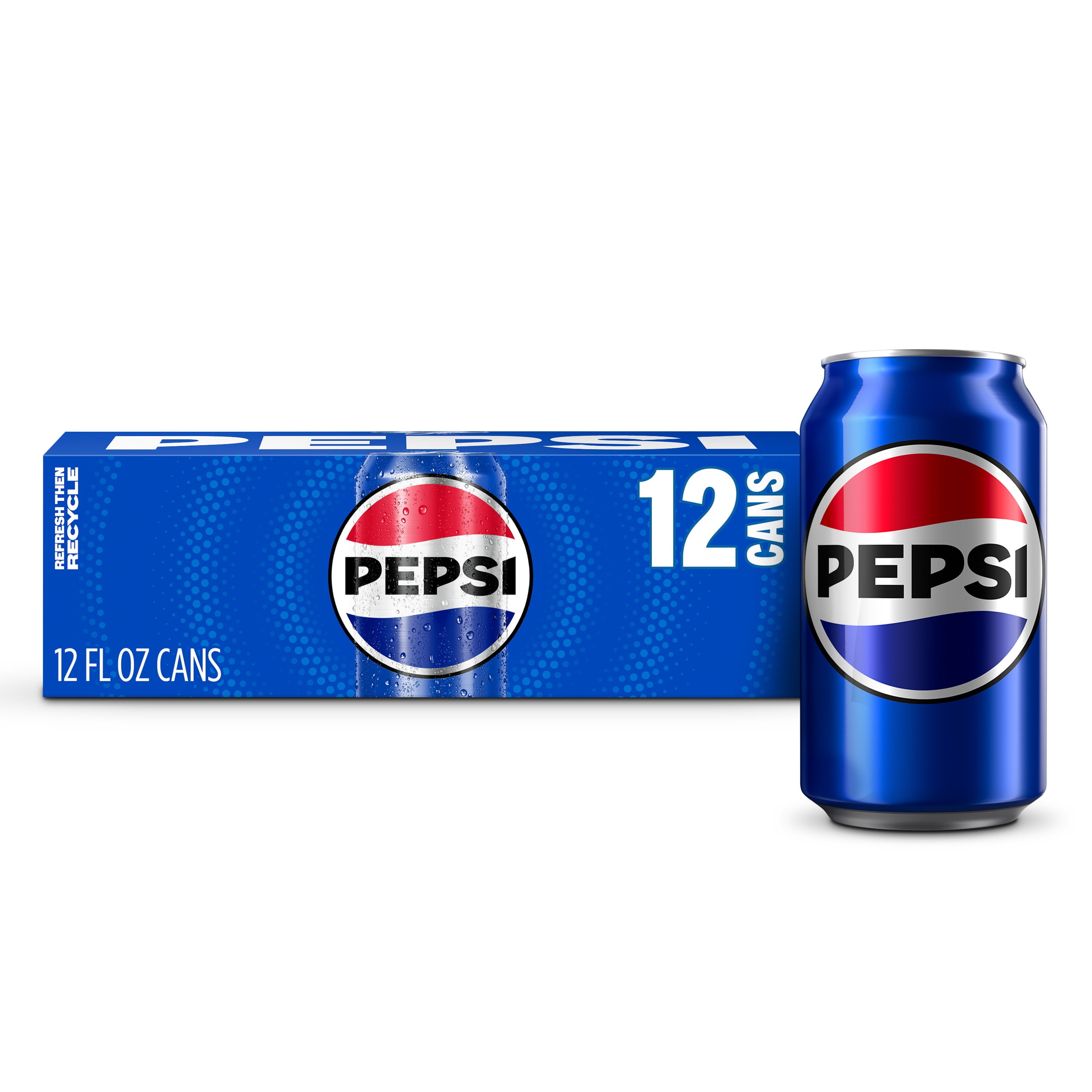 Pepsi Cola Soda Pop, 12 fl oz, 12 Pack Cans