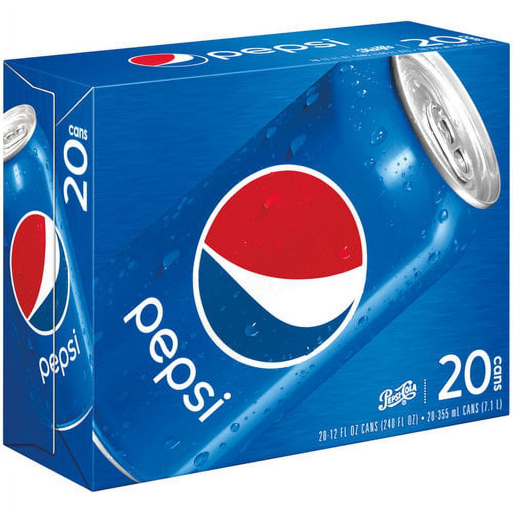 Pepsi Cola Soda Pop, 12 fl oz, 20 Pack Cans - Walmart.com