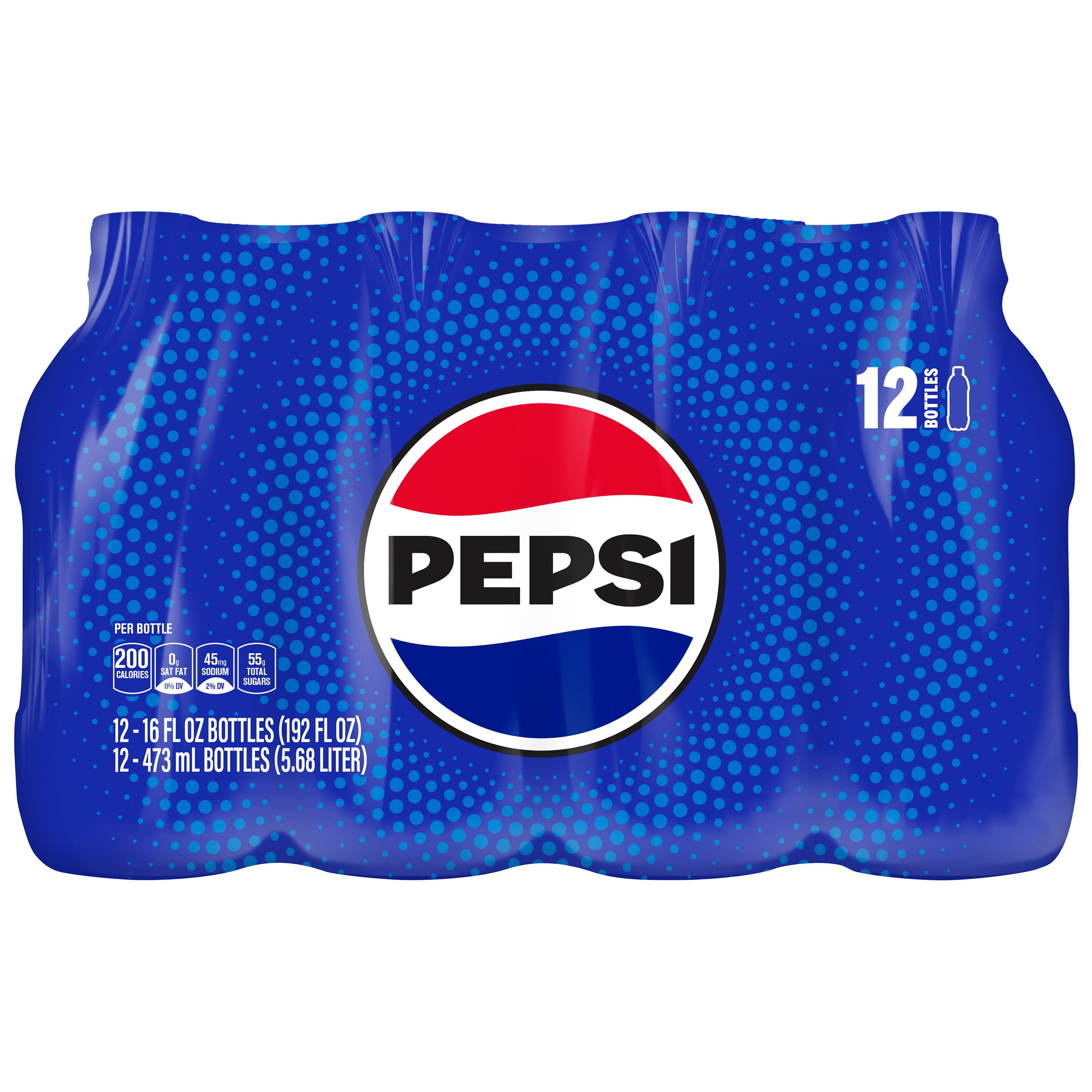 Pepsi Cola Soda Pop, 16 fl oz, 12 Pack Bottles