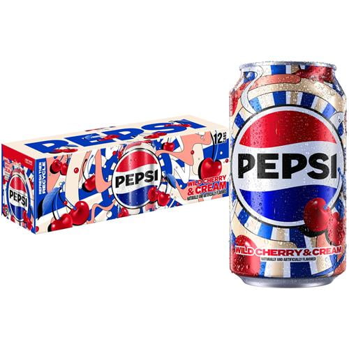Pepsi Cola Soda Pop, Wild Cherry & Cream, 12 Fl Oz Cans (12 Pack) - Pack of 2