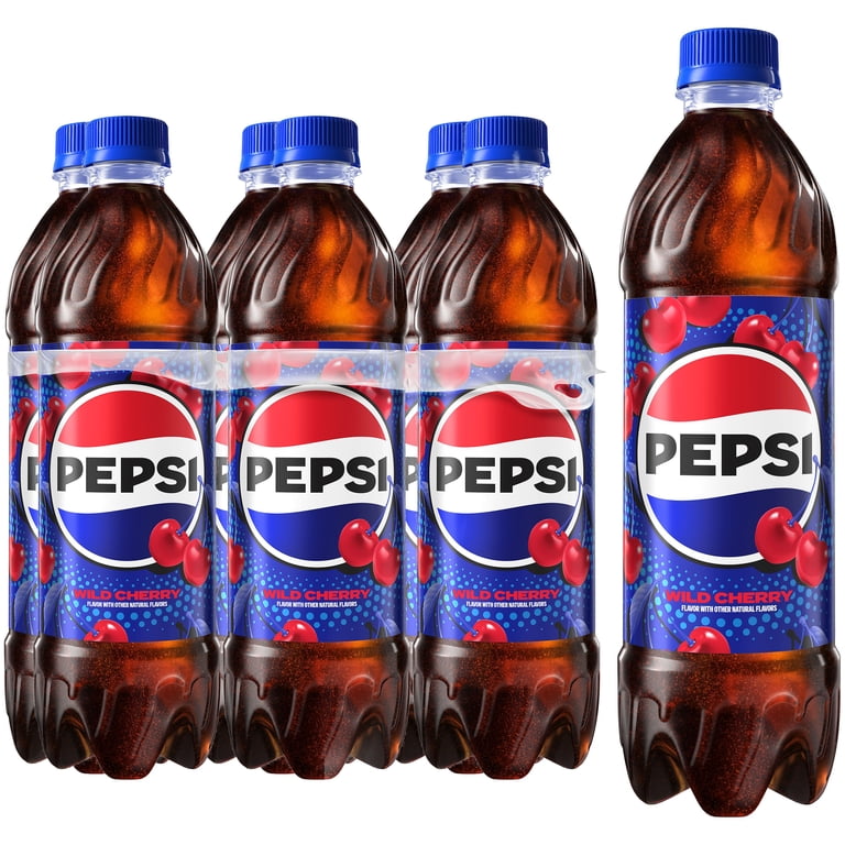 Pepsi, Cola, Wild Cherry Soda, 16.9 fl oz, 6 Pack Bottles