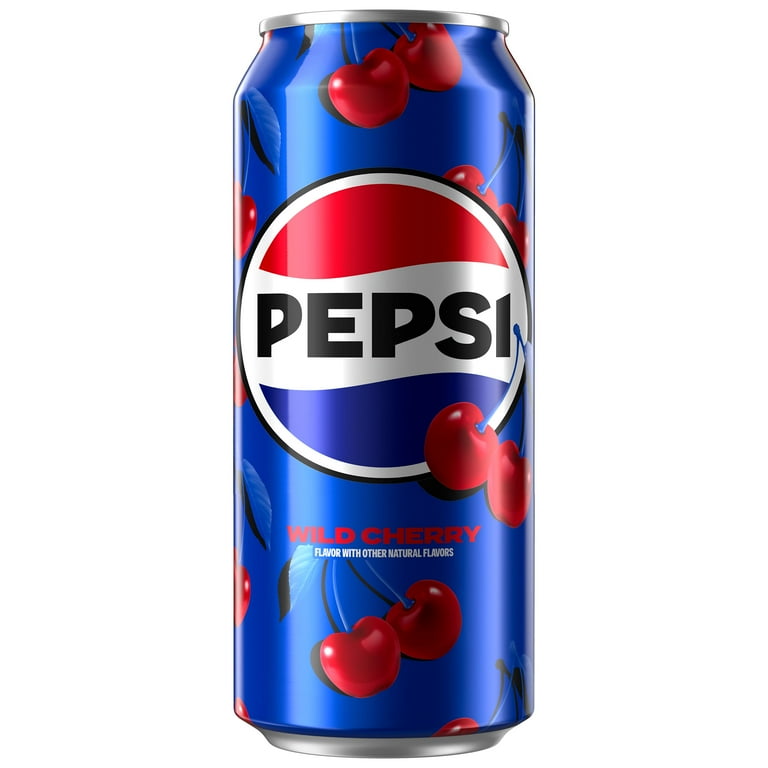 Pepsi Wild Cherry Soda, 16 fl oz Can, 12 Pack Bottles, Cherry