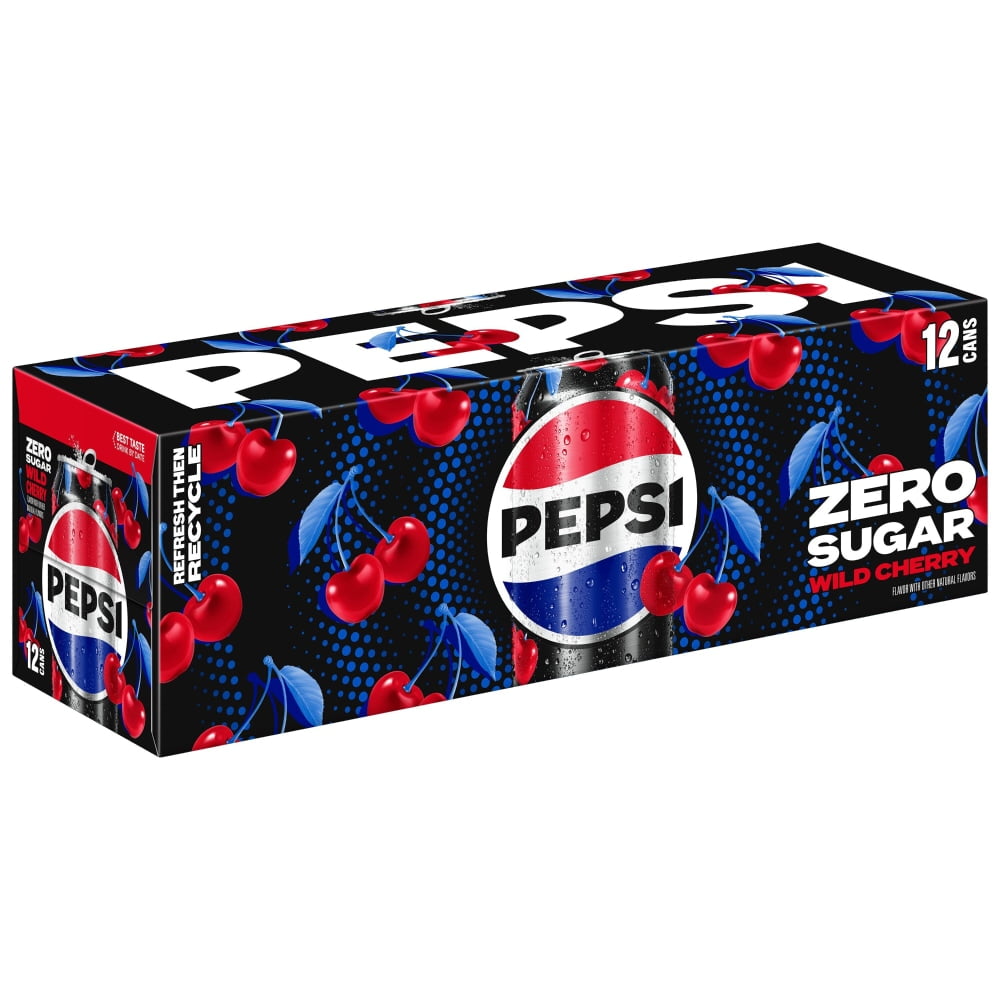 Pepsi Cola® Wild Cherry Zero Sugar Soda Cans - Walmart.com