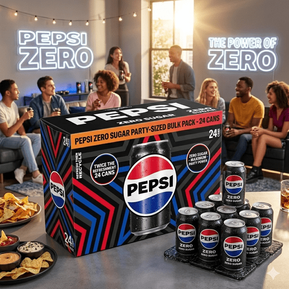 Pepsi Cola Zero Sugar Soda Pop, 12 fl oz Cans, Pack of 24