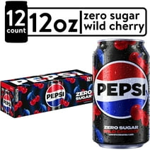 Pepsi Cola Zero Sugar Wild Cherry Soda Pop, 12 fl oz, 12 Pack Cans