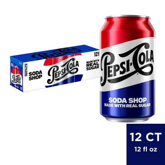 2X - Pepsi Cola with Real Sugar- 12pk/12 fl oz Cans