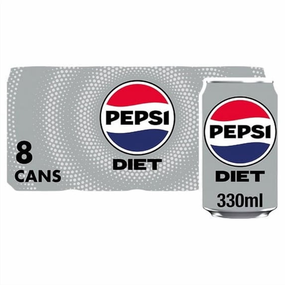 Pepsi Diet 8 x 330ml, British Import (Pack of 2)