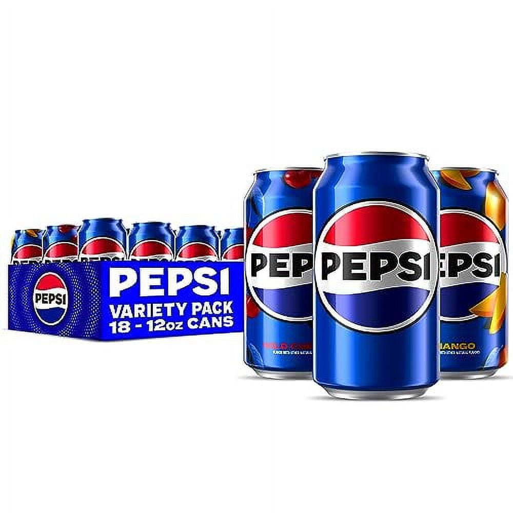 Pepsi Flavors Variety Pack, Wild Cherry, Mango, Original, 12 Ounce Cans