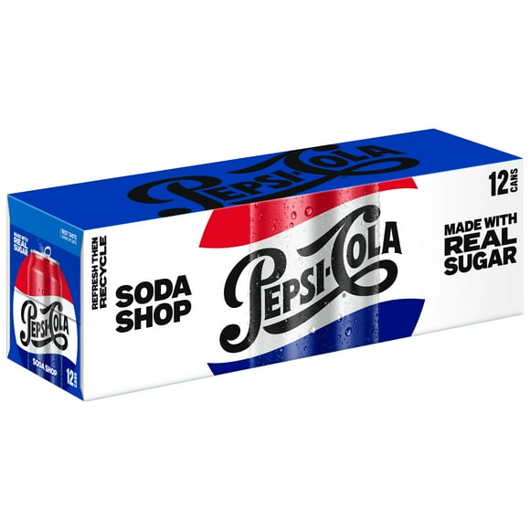 Pepsi Made with Real Sugar Cola 12 fl oz, 12 Pack Cans