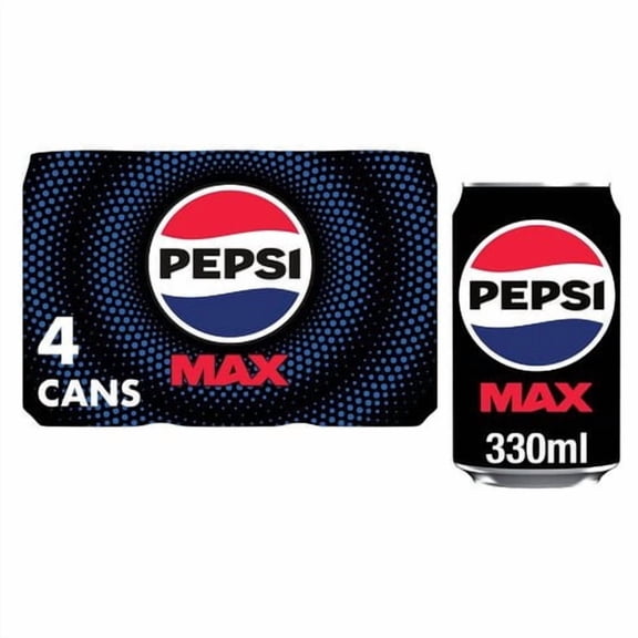 Pepsi Max 4 x 330ml, British Import (Pack of 2)