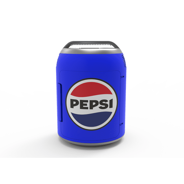 Pepsi Portable 6-Can Mini Personal Fridge Cooler, Beverage Shaped, Blue
