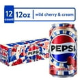 thumbnail image 1 of Pepsi Soda Wild Cherry And Cream 12 fl oz, (2 Box of 12 Count Cans), 1 of 1