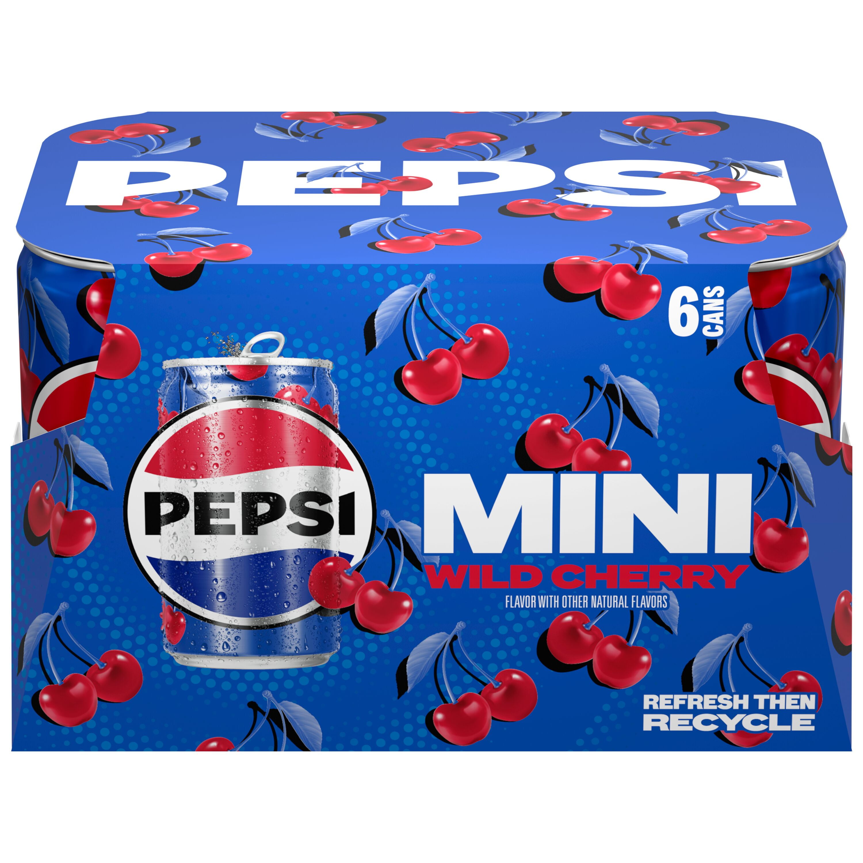 Pepsi Soda Wild Cherry Soda Pop, 7.5 Fl Oz 6 Pack, Paperboard