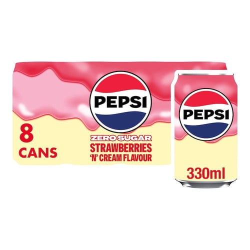 Pepsi Strawberries n Cream 8 x 330ml, British Import - Walmart.com
