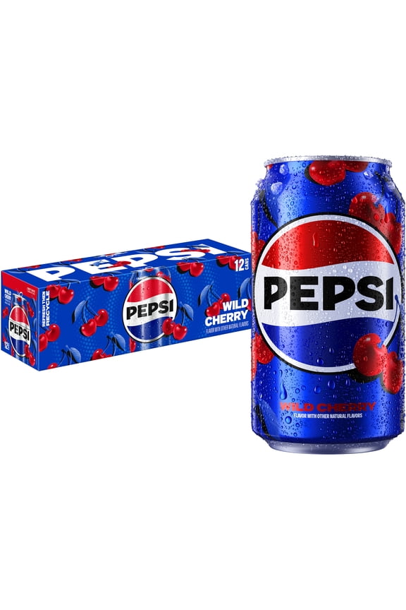 Wild Cherry Soda Pop, 12 fl oz, 12 Pack Cans