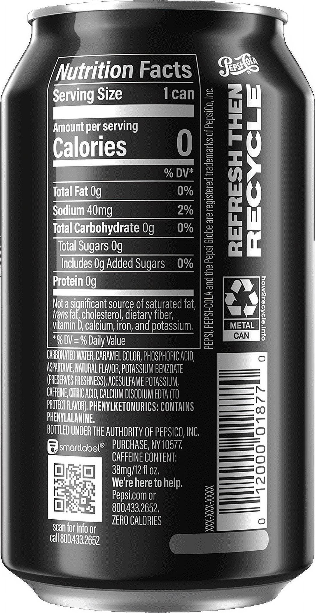 Pepsi Zero Sugar Cola Soda Pop, 12 fl oz, 6 Pack Cans - Walmart.com