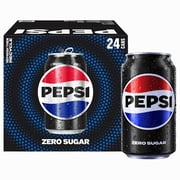 Pepsi Zero Sugar Cola Soda Pop, 12 fl oz, 24 Count