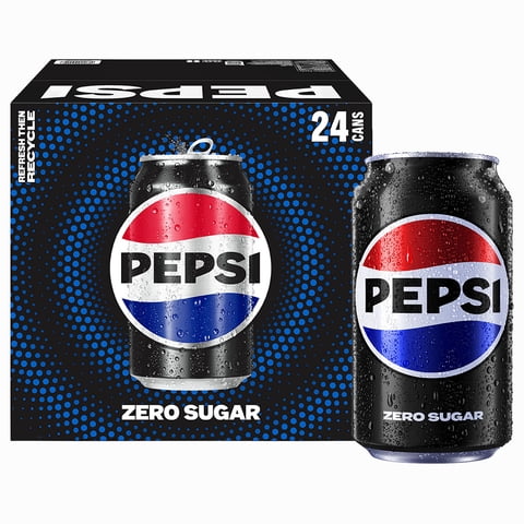 Pepsi Zero Sugar Cola Soda Pop, 12 fl oz, 24 Count