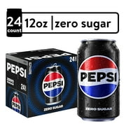 Pepsi Zero Sugar Cola Soda Pop, 12 fl oz, 24 Count