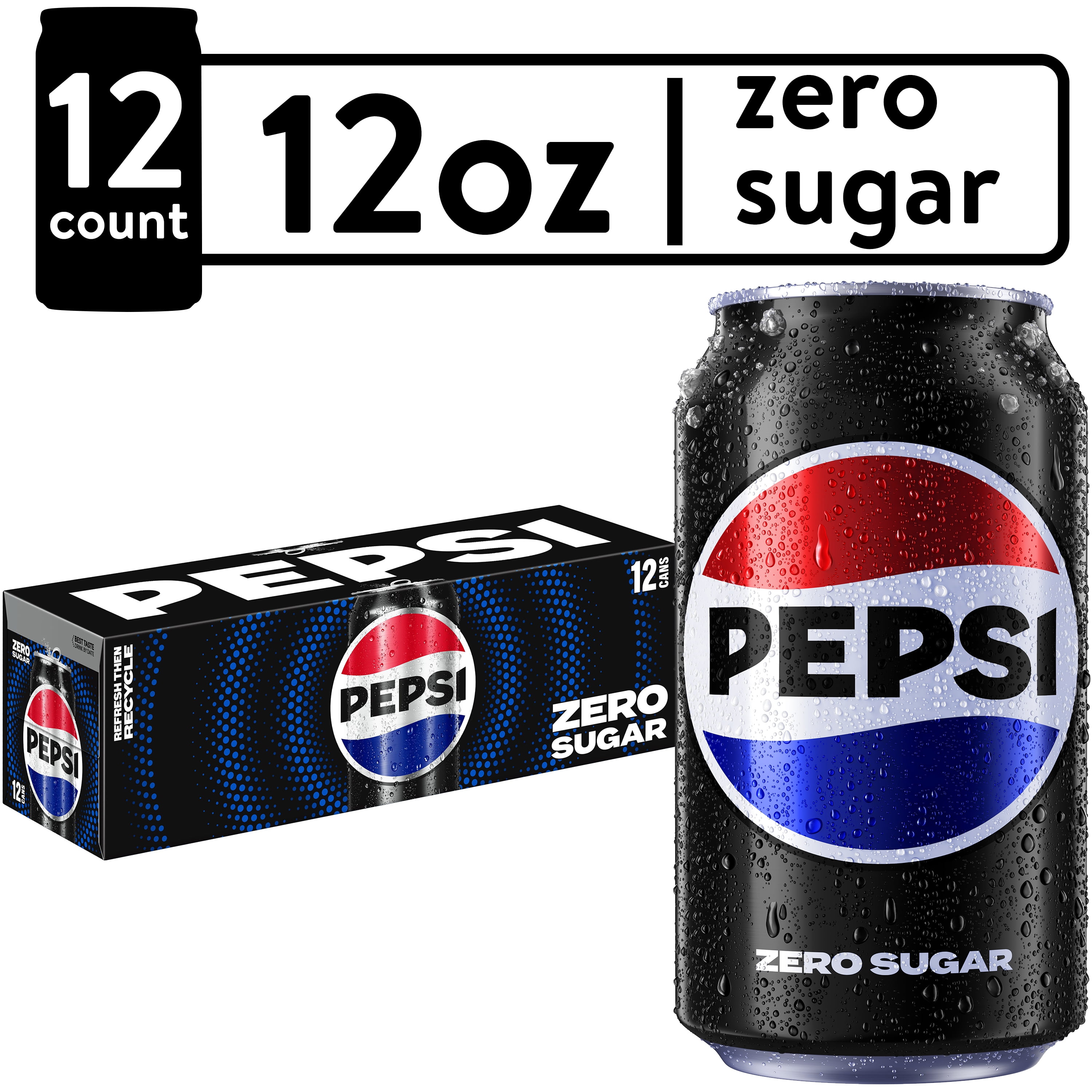 Pepsi Cola® Zero Sugar Soda Cans, 12 pk / 12 fl oz - Kroger