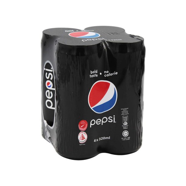 Pepsico Chefsneed Pepsi Black 320Ml, Pack Of 4 Cans (Imported Product ...