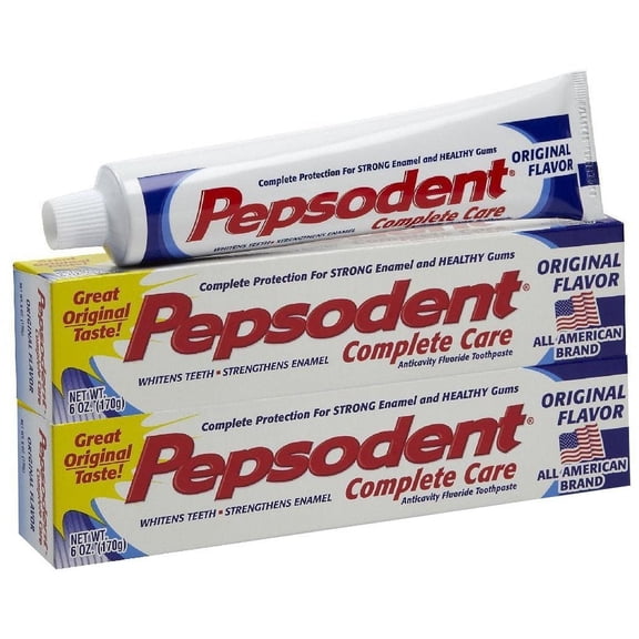 Pepsodent Complete Care Anticavity Enamel-Safe Cavity Protection Toothpaste, Original, 5.5 Oz, - 2 Pack