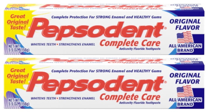 Pepsodent Complete Care Anticavity Enamel-Safe Cavity Protection Toothpaste, Original, 5.5 oz, 2 Pack
