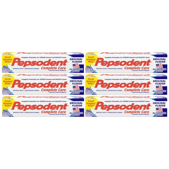 Pepsodent Complete Care Toothpaste, Original, 5.5 oz (6 Pack) (Bundle)